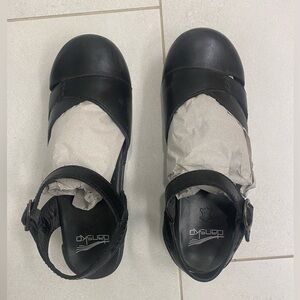 Dansko Black Closed Toe Strap Clog Sandal